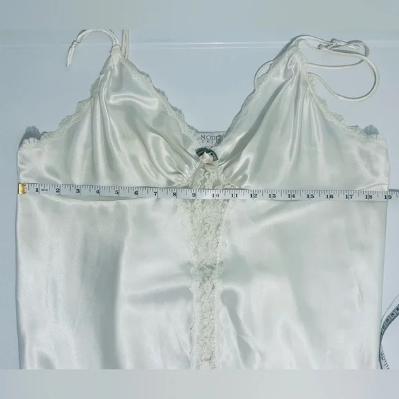 Vintage 1980’s Val Mode Lingerie Ivory White Lace Slip with Rose, Women Size XL - Picture 11 of 15